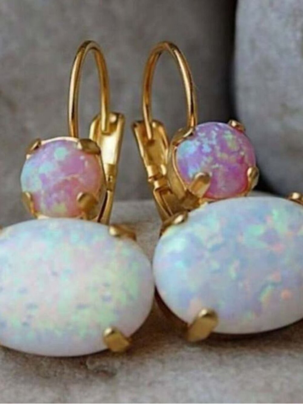 Vintage stylepink hoop earringsM112